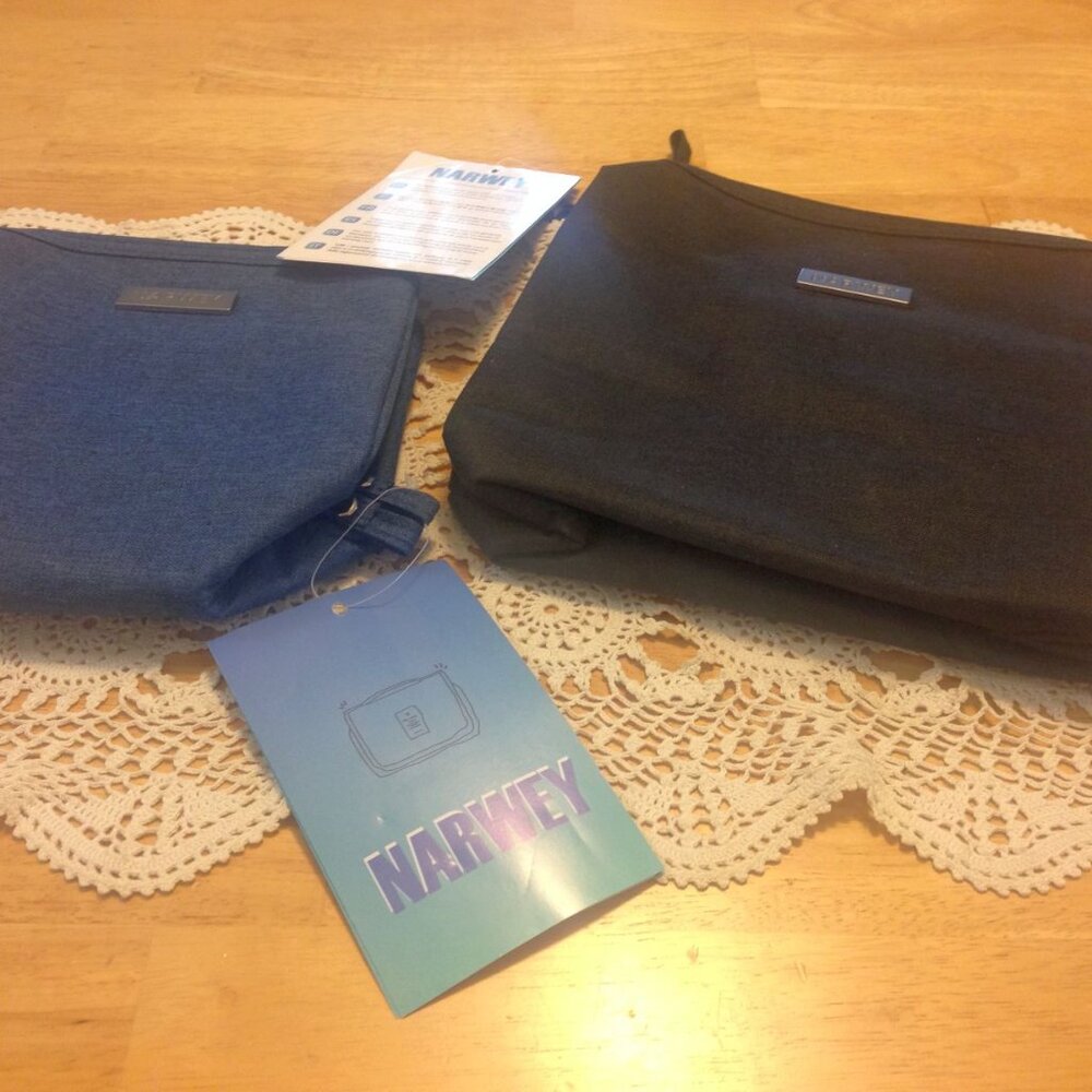 Narwey Cosmetic, Toiletry Bag Set, Charcoal and Blue